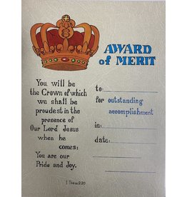 Gerffert Certificate - Award of Merit (Each)