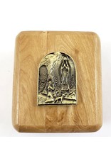 Shomali Lourdes Rosary Box, Includes Rosary (Made of Olive Wood from the Holy Land)