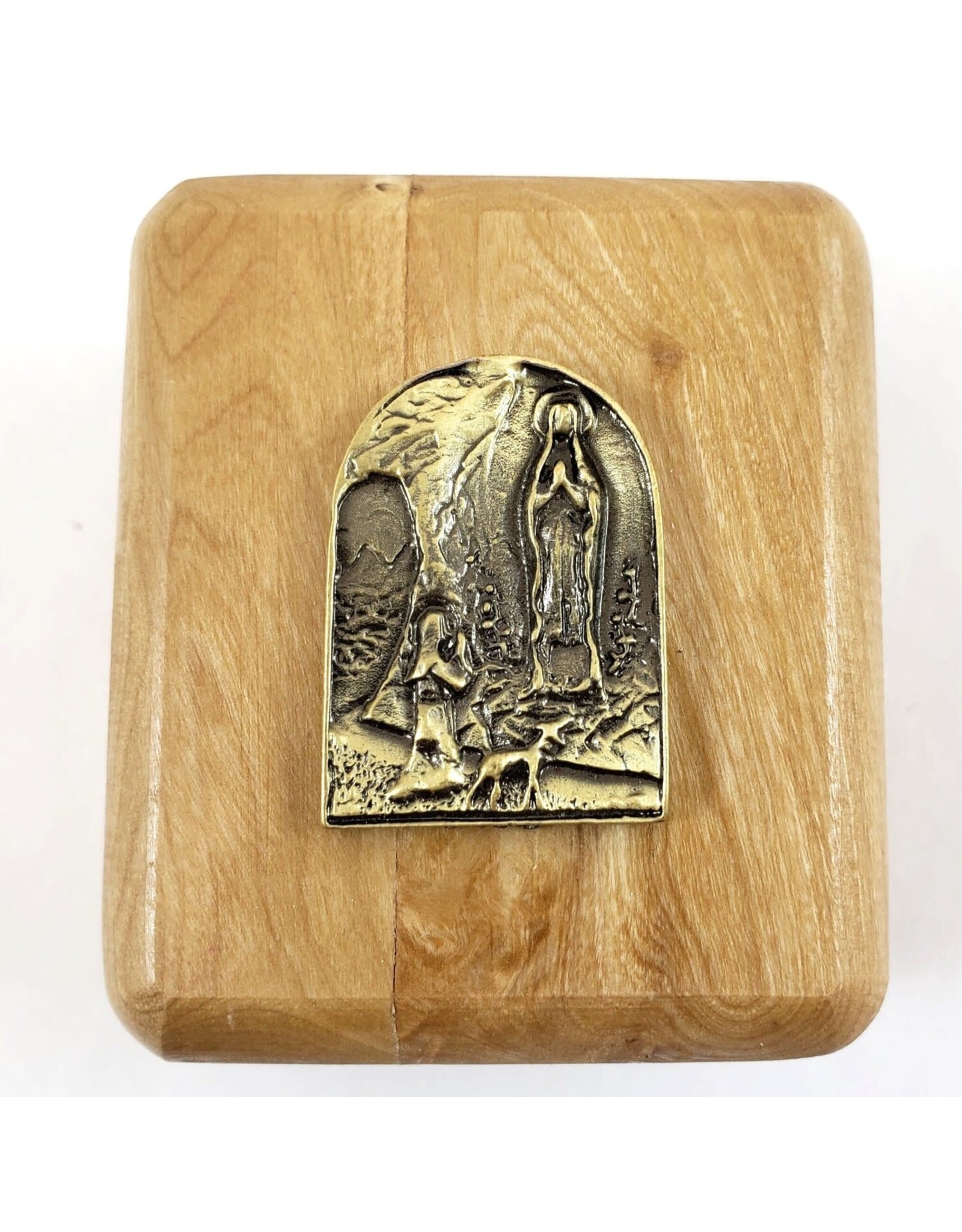 Shomali Lourdes Rosary Box, Includes Rosary (Made of Olive Wood from the Holy Land)