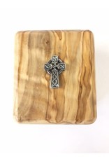 Shomali Celtic Cross Rosary Box, Includes Rosary (Made of Olive Wood)