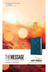 NavPress The Message Deluxe Gift Bible: The Bible in Contemporary Language-Cross Hatch Denim Leather Look