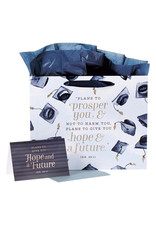 Christian Art Gifts Graduation Gift Bag - Hope and Future Jer 29:11 with Card & Envelope (Large)