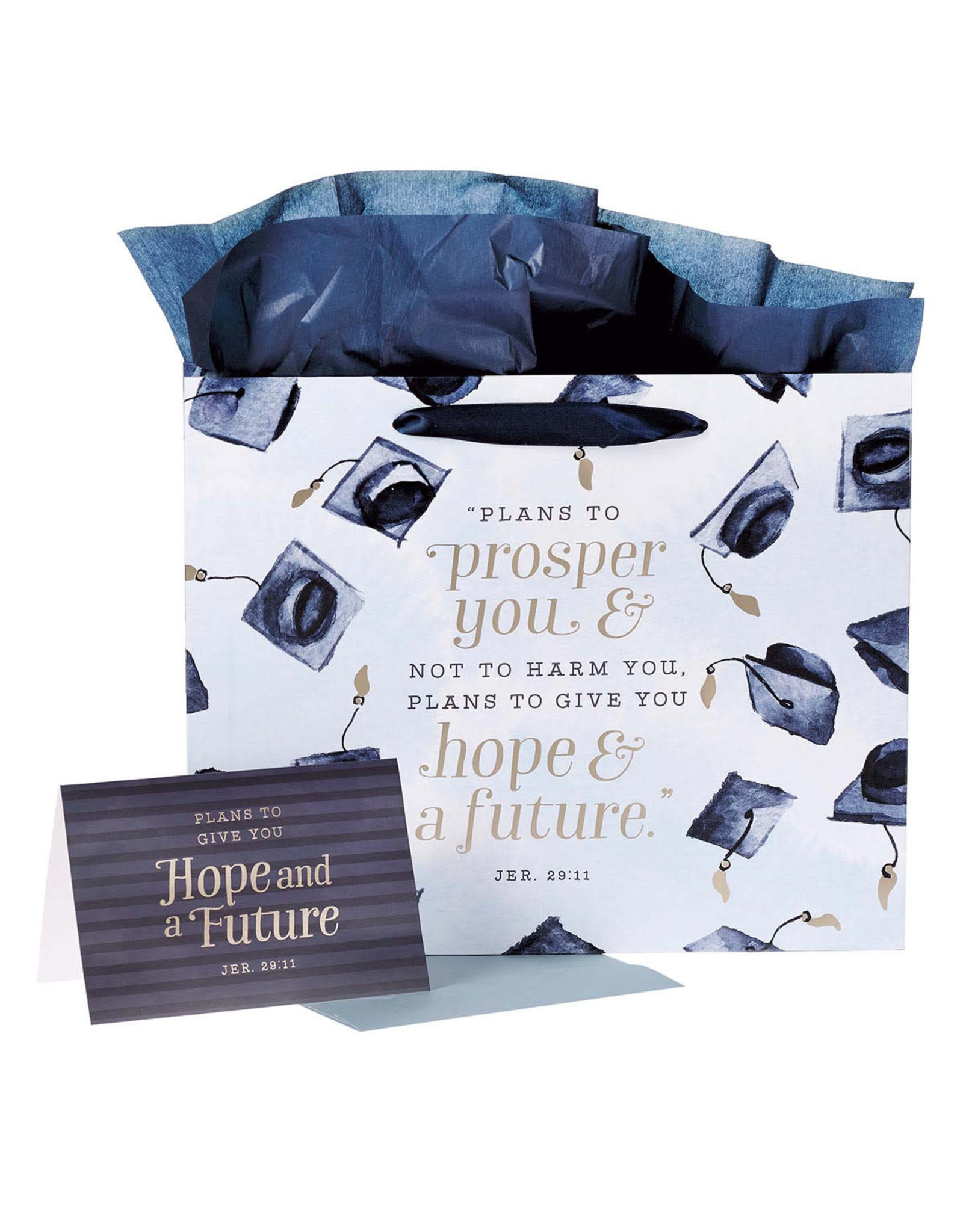 Christian Art Gifts Graduation Gift Bag - Hope and Future Jer 29:11 with Card & Envelope (Large)