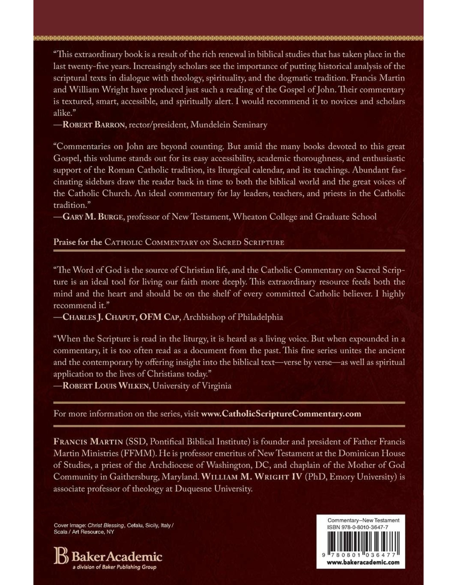 Baker Academic Gospel of John (Catholic Commentary on Sacred Scripture)