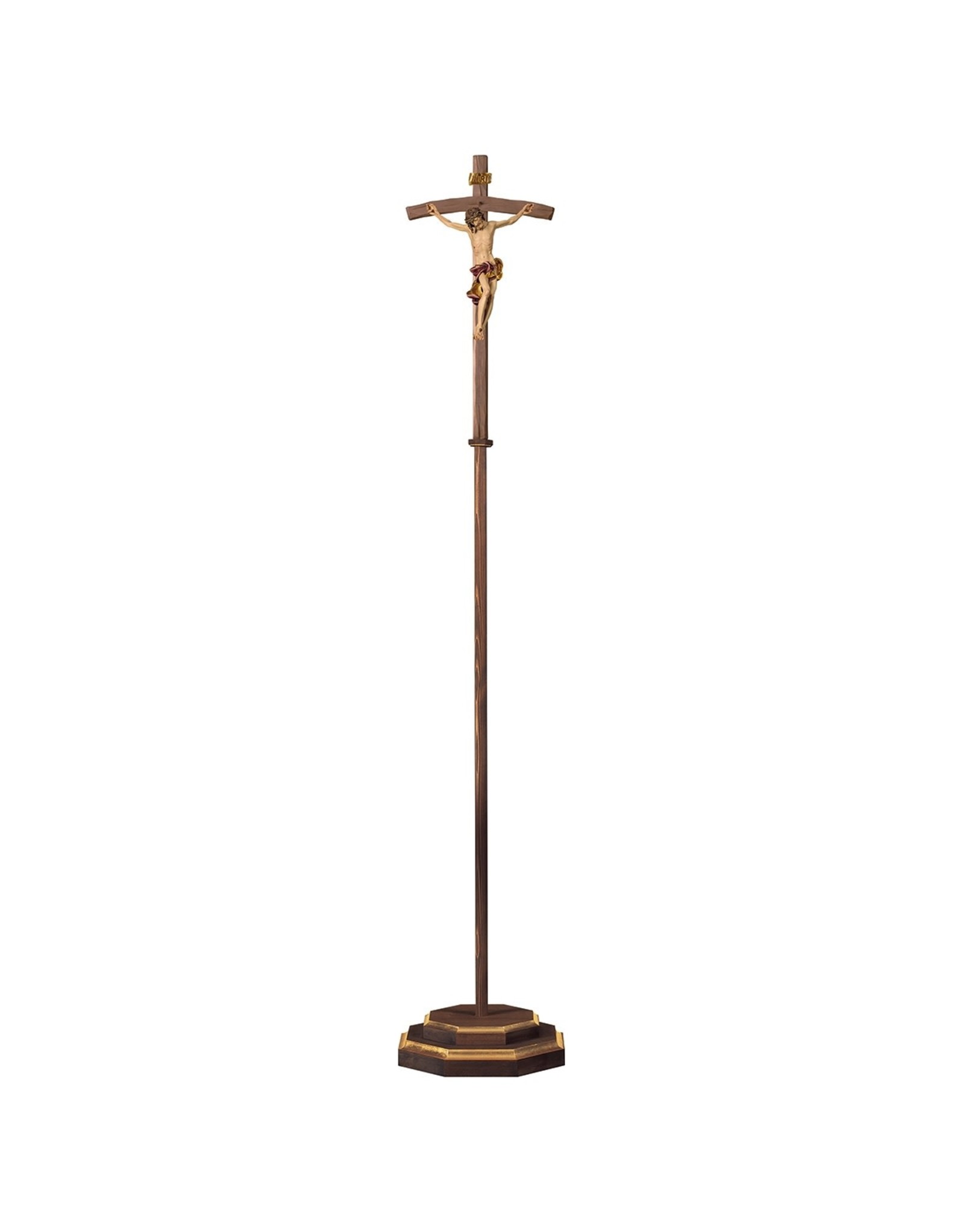 Ulpe Processional Cross - Maple Wood, Bent with Baroque Corpus (85")