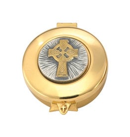 Alviti Creations Pyx - Celtic Cross, Gold Plated, 12 Host Capacity