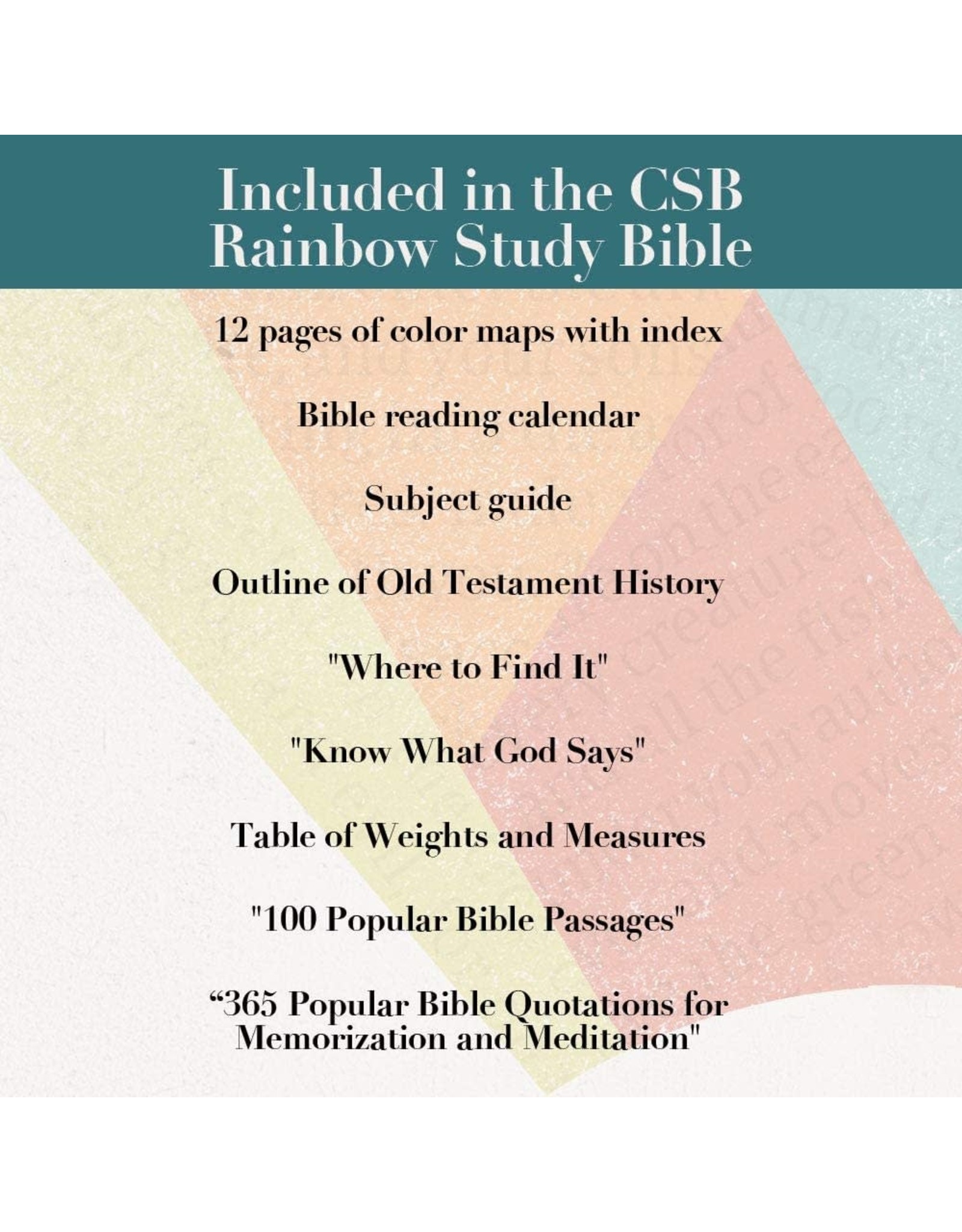 Holman CSB (Christian Standard) Rainbow Study Bible