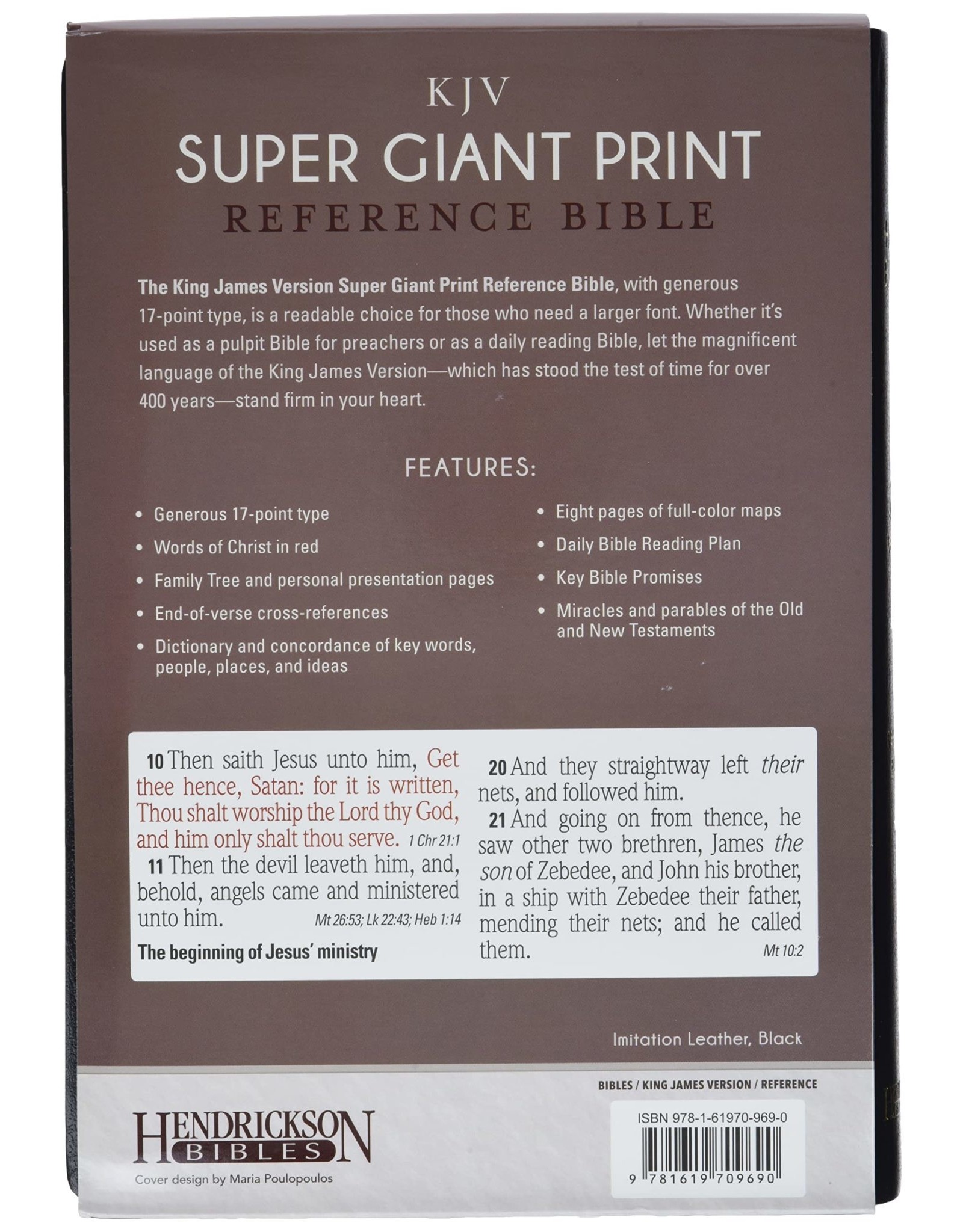 Hendrickson KJV Super Giant Print Black Reference Bible