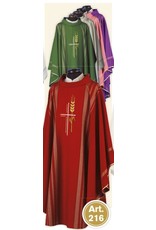 Solivari Stole (Deacon) 216 Linea Style Fabric, Cross with Wheat -