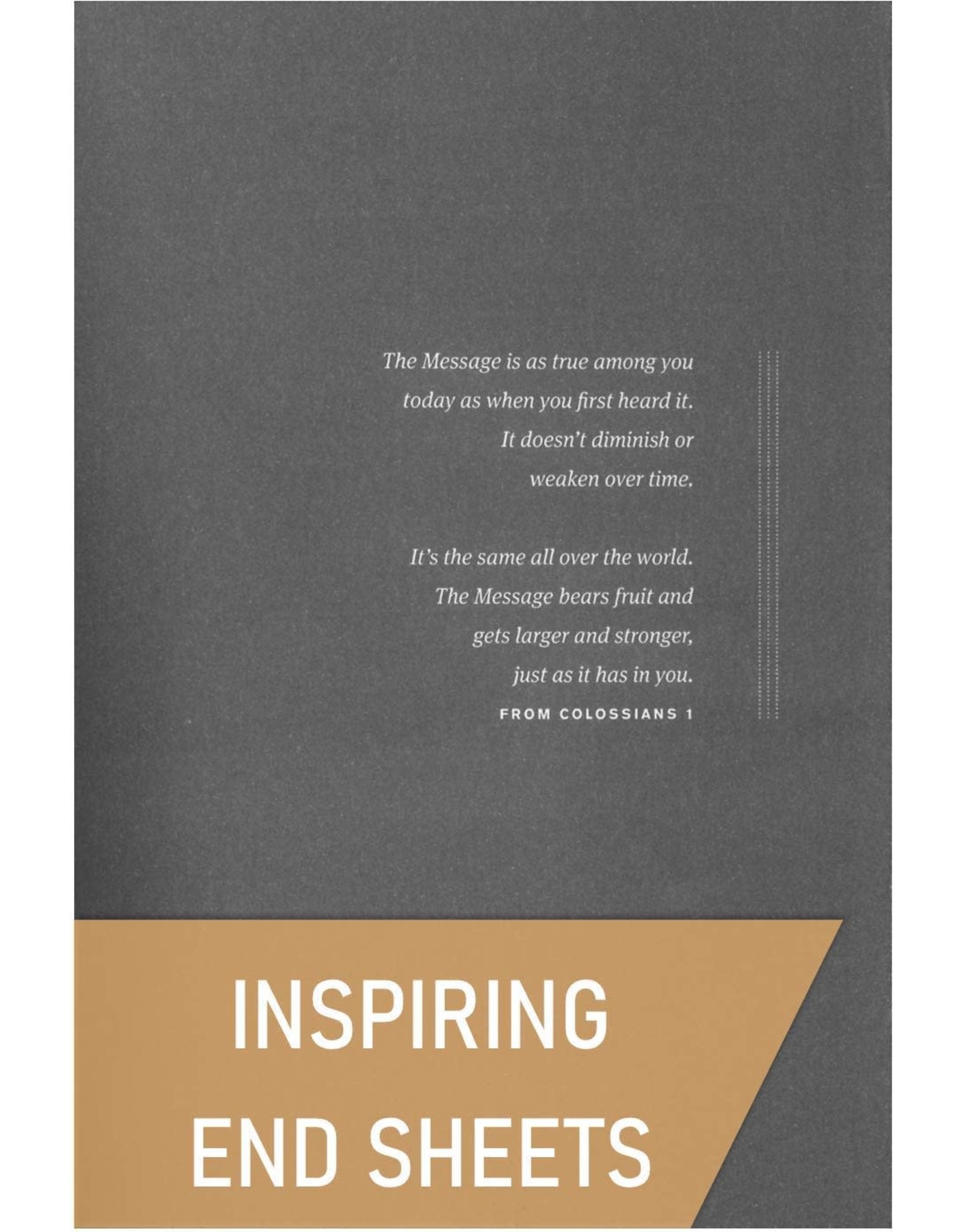 NavPress Message Deluxe Gift Bible: The Bible in Contemporary Language-Brown/Saddle Tan Leather Look