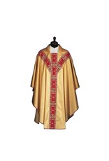 Solivari Chasuble, Gold with Red Banding