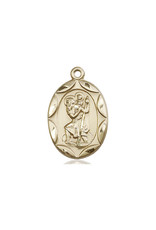 Bliss St. Christopher Oval Medal, Gold Filled