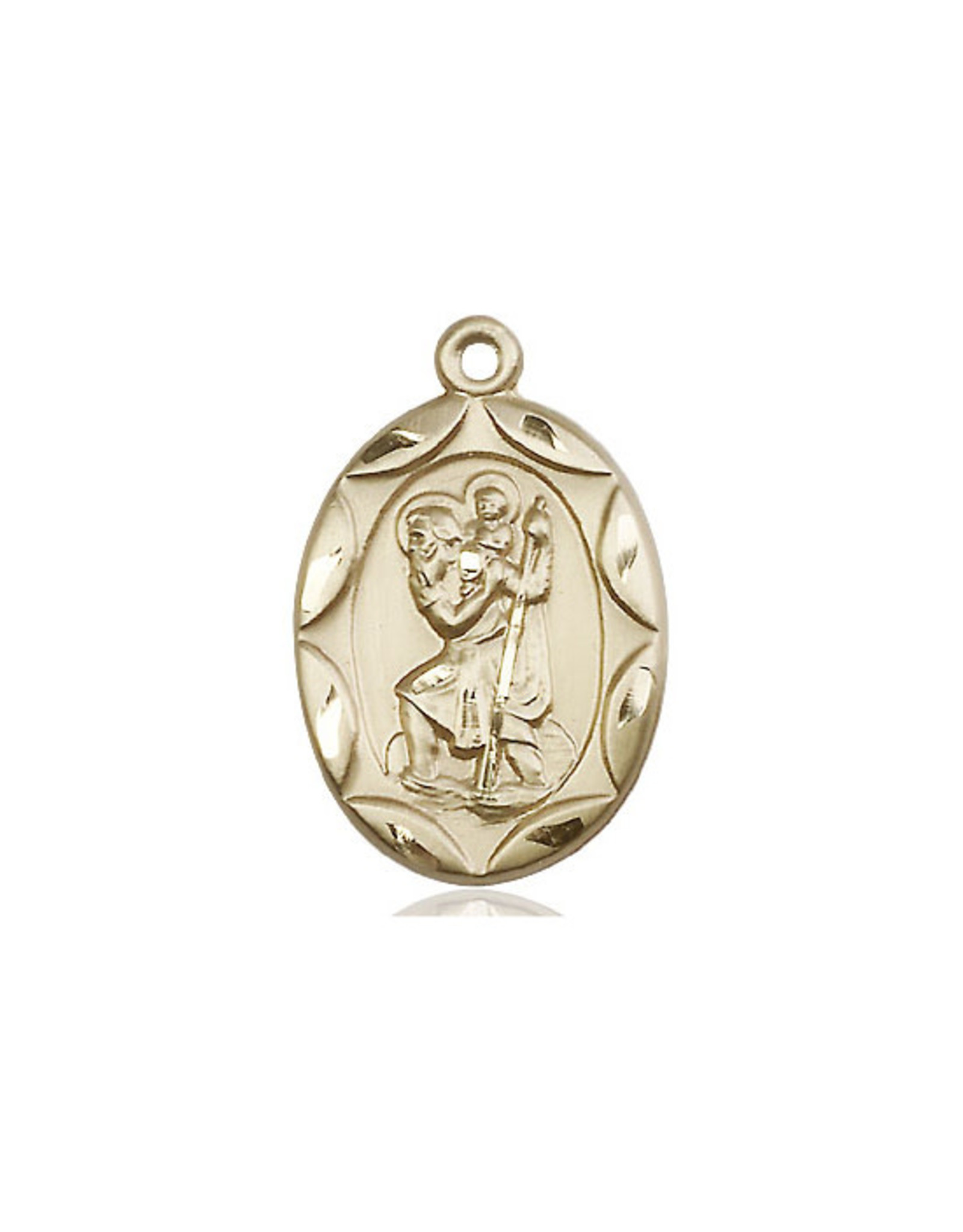 Bliss St. Christopher Oval Medal, Gold Filled