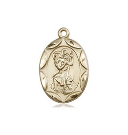 Bliss St. Christopher Oval Medal, 14kt Gold Filled