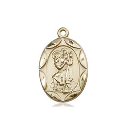 St. Christopher Oval Medal, 14kt Gold Filled