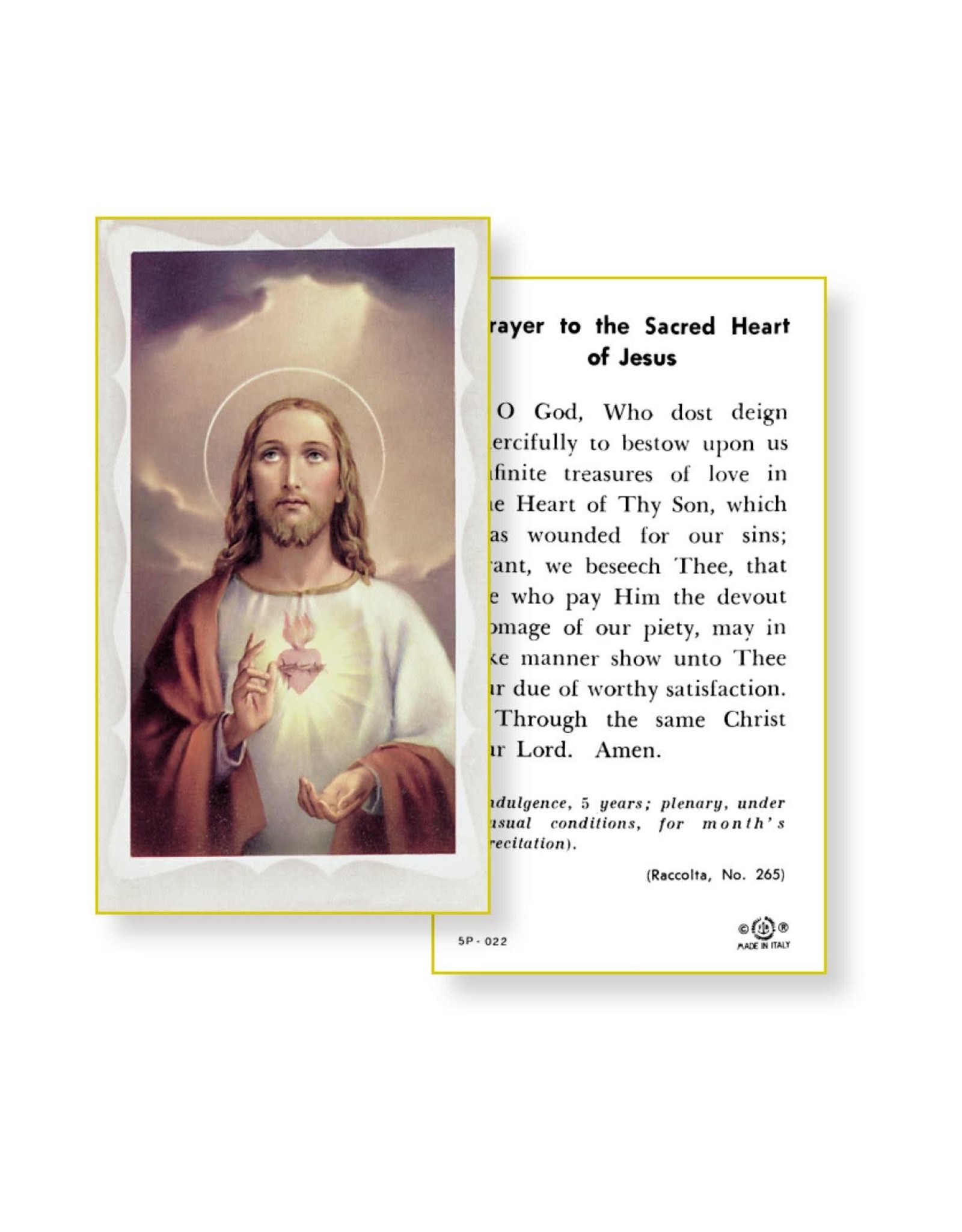 Holy Cards - Sacred Heart of Jesus w/Prayer (100) - Reilly's Church