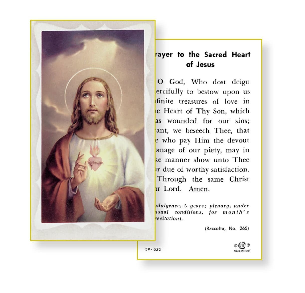 Holy Cards Sacred Heart Of Jesus Wprayer 100 Reillys Church Supply And T Boutique