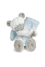 Tender Blessings Guardian Angel Bear & Blanket - Blue