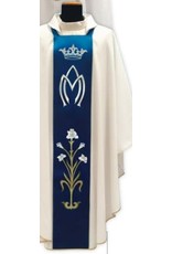 Chasuble - Marian with Blue Embroidered Panel