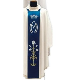 Solivari Marian Chasuble with Blue Embroidered Panel