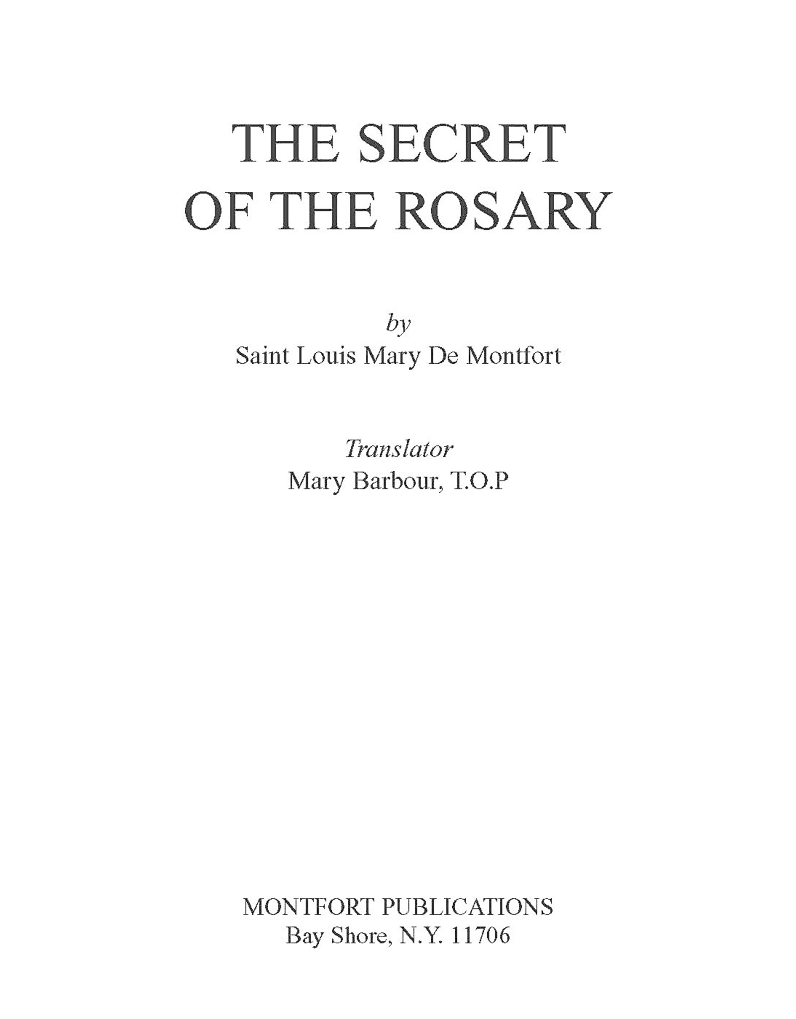 Tan Books (St. Benedict Press) Secret of the Rosary