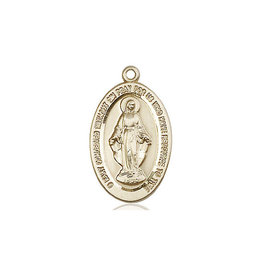 Bliss Miraculous Medal, 14kt Gold (7/8"x1/2")