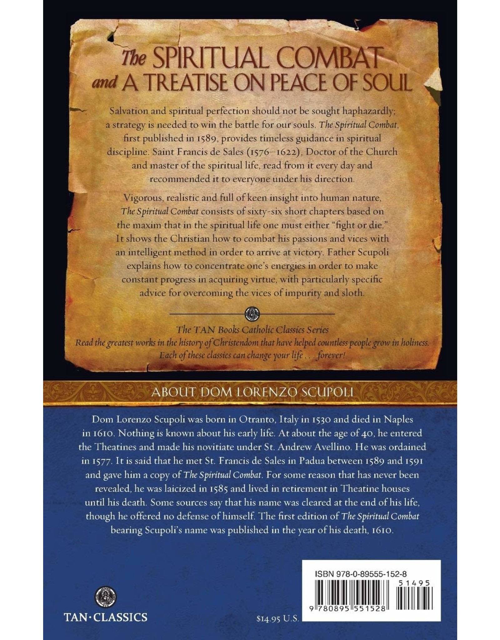 Tan Books (St. Benedict Press) Spiritual Combat & Treatise on Peace of Soul
