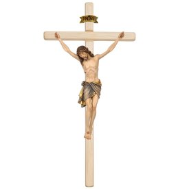 Pema Crucifix - Corpus Siena, Light Stain, Blue Cloth (18.5") 8/18.5