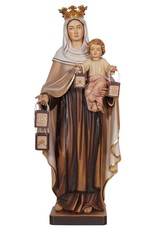 Pema Statue - Our Lady of Mount Carmel, Wood-Carved Wood, 8"