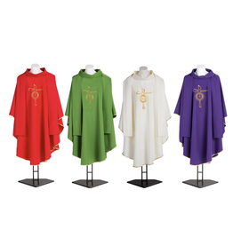 Chasuble - #14 Polyester, Gold IHS with Cross