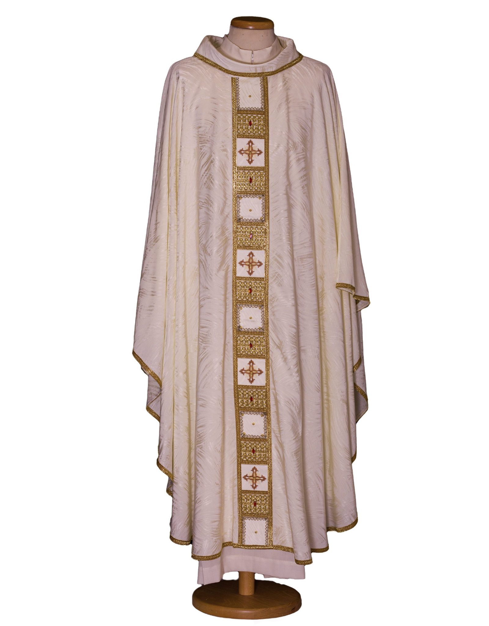 Gamma Chasuble with Stole, Embroidered Crosses & Swarovski Stones