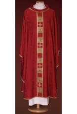 Chasuble with Stole, Embroidered Crosses & Swarovski Stones -