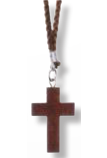 Religious Art Pendant - Brown Cross (1.25" Cross, 30" Cord)
