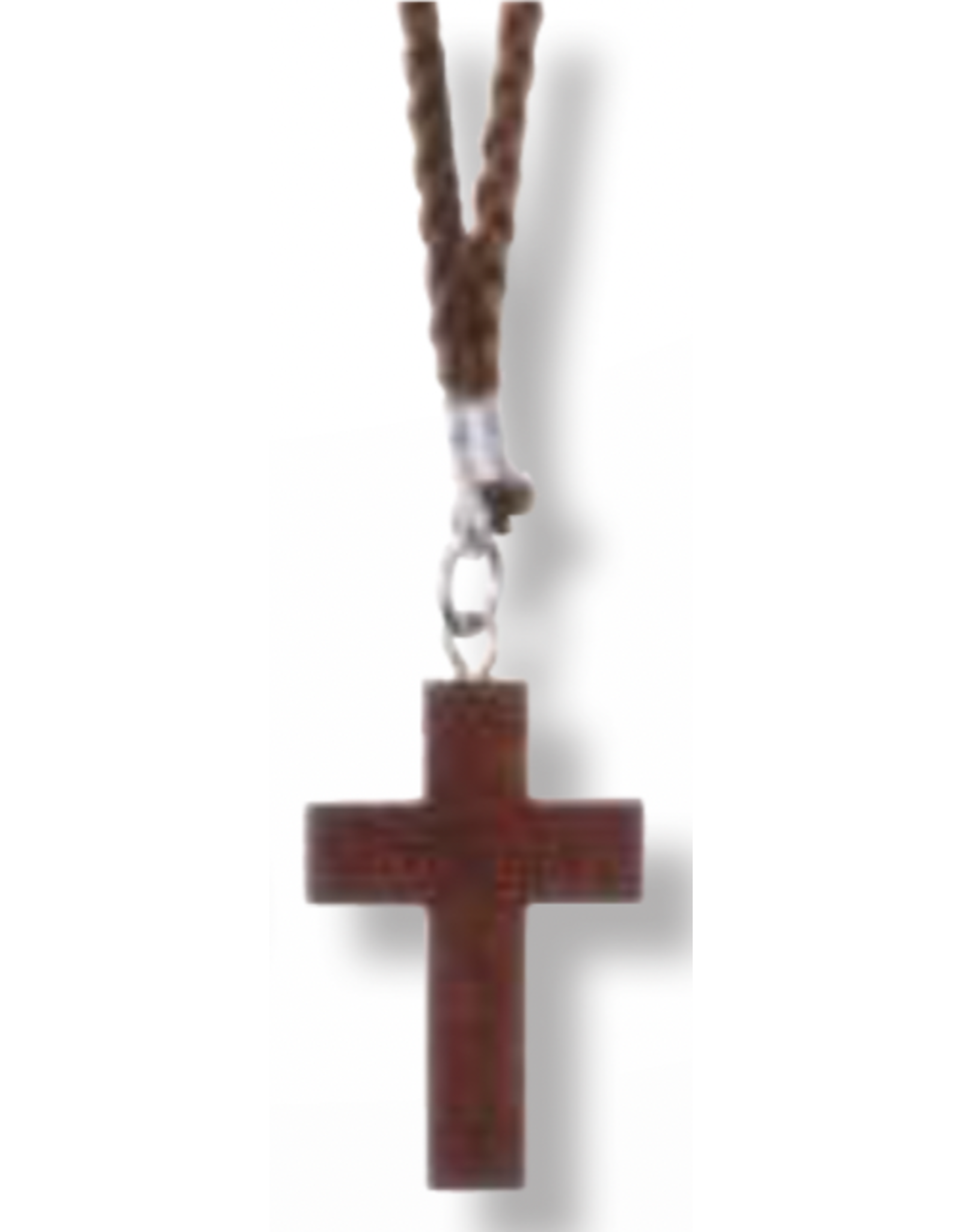 Religious Art Pendant - Brown Cross (1.25" Cross, 30" Cord)