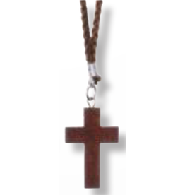 Religious Art Pendant - Brown Cross (1.25" Cross, 30" Cord)