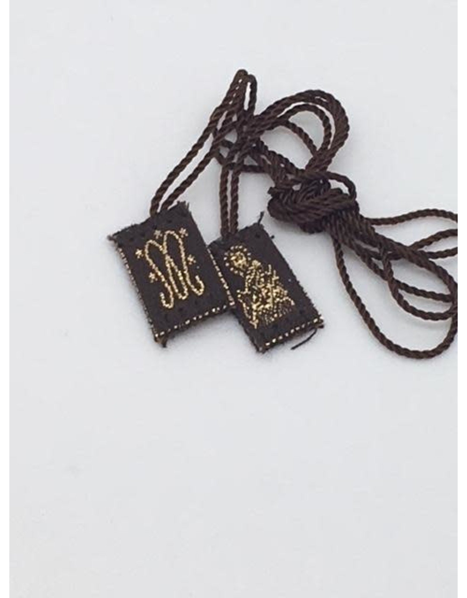Religious Art Scapular - Brown (0.5" x 0.75")