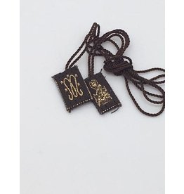Religious Art Scapular - Brown (.5"x.75")