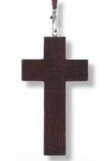 Religious Art Dark Brown Cross Pendant for Servers (3.25" Cross, 30" Cord)