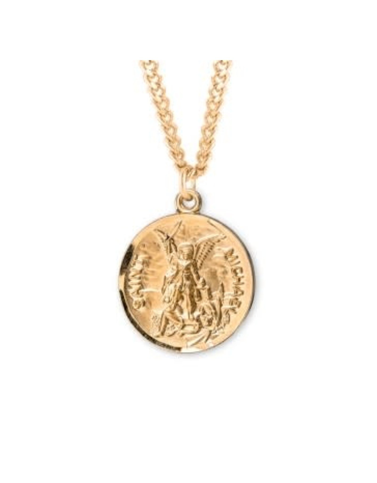 St. Michael Medal, Gold over Sterling Silver, 24" Chain