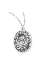 Medal - Crown of Thorns Scapular, Sterling Silver (0.9 x 0.7") on 18" Chain