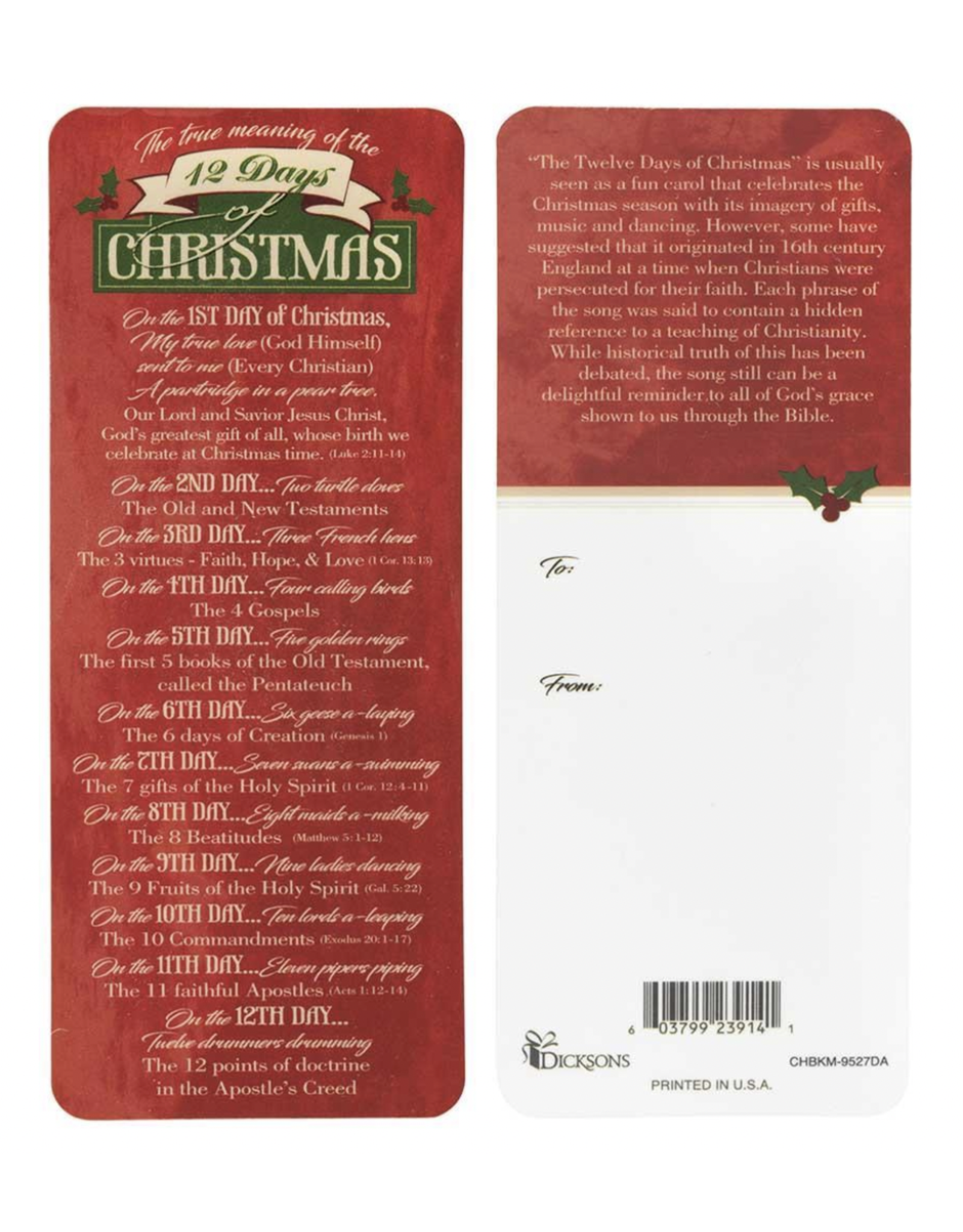 BookCard - The True Meaning of the 12 Days of Christmas