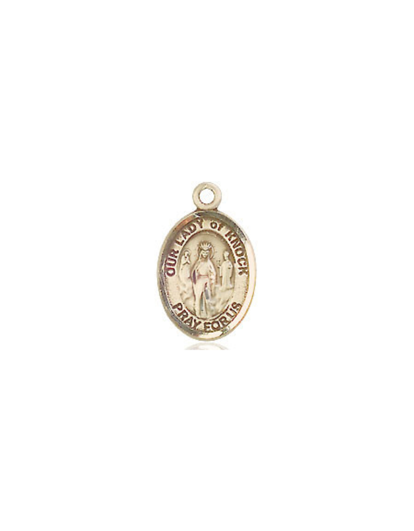 Bliss Our Lady of Knock Medal, 14kt Gold (1/2 x 1/4")