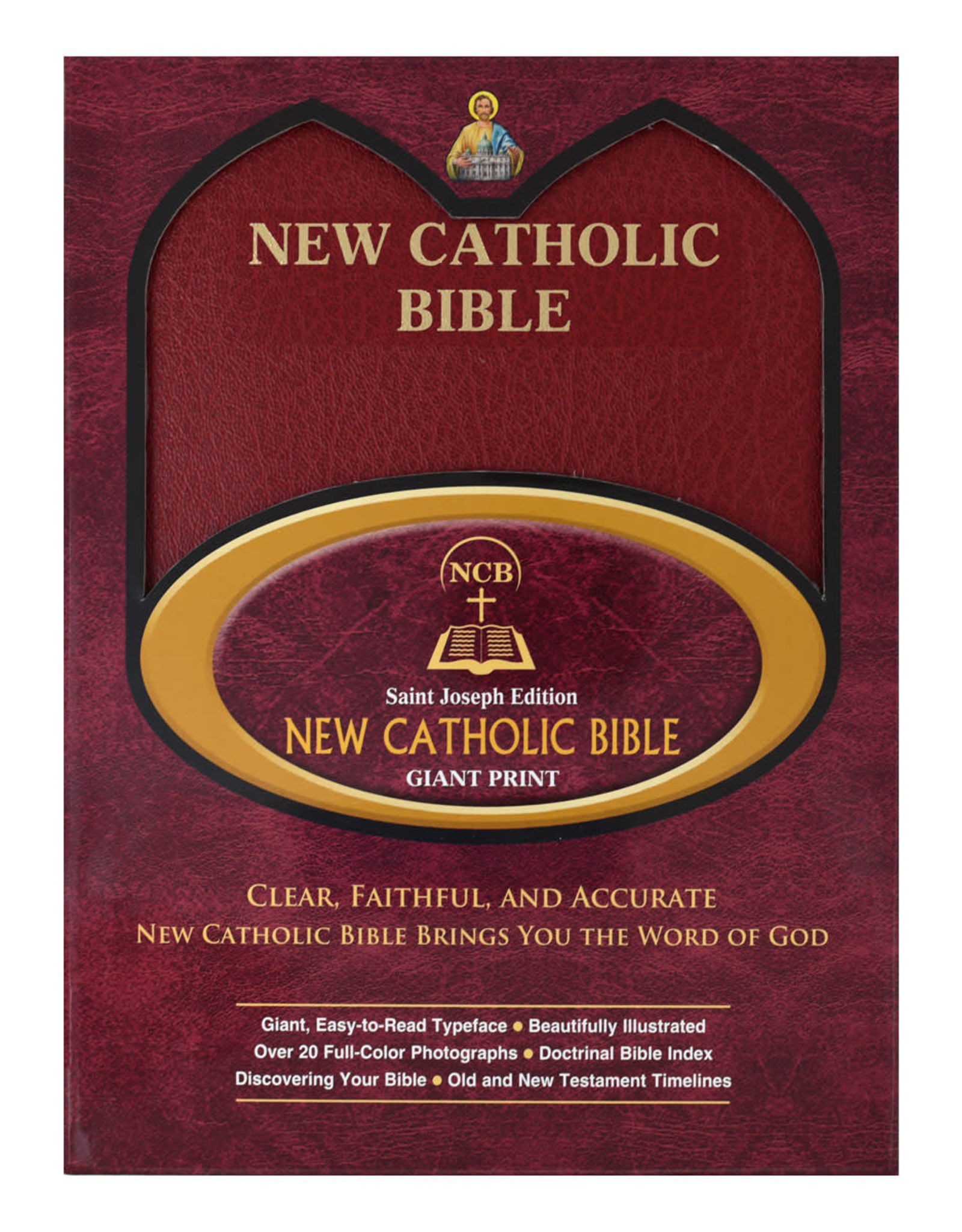 Catholic Book Publishing NCB (New Catholic Bible), Giant Print - Red Imitation Leather