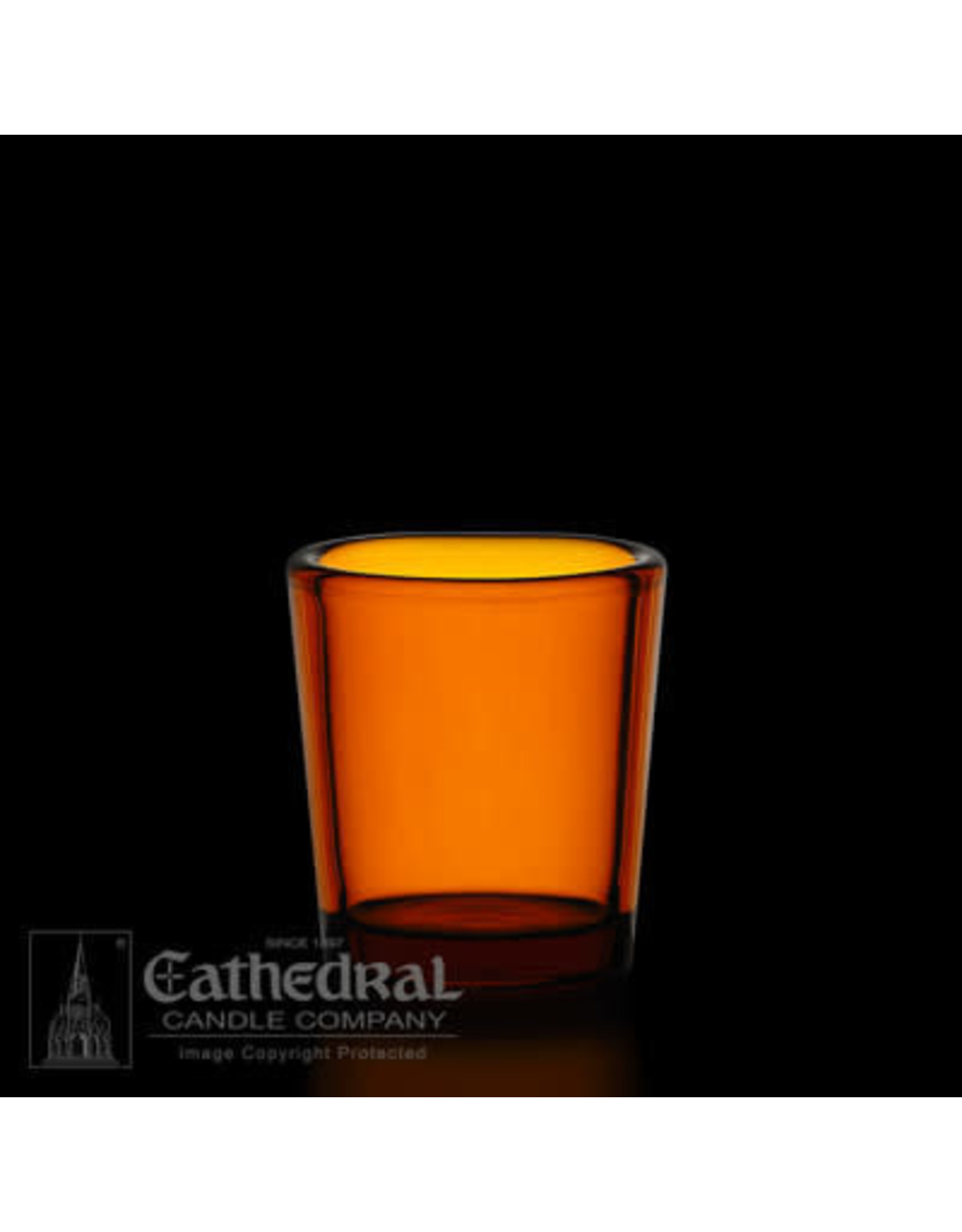 Cathedral Candle Votive Light Glass - Amber, 2-10 Hour (Each)