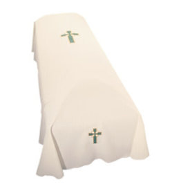 Gaiser (Beau Veste) Funeral Pall, White with Green/Gold Cross