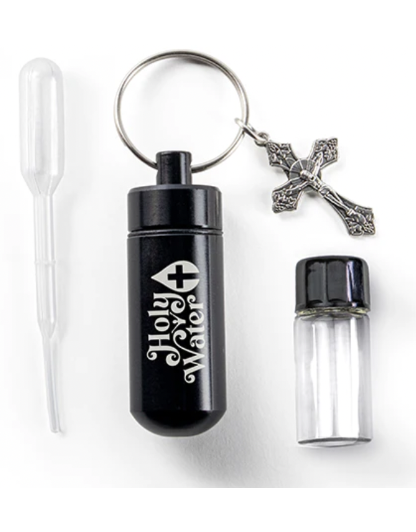 Logos Holy Water Bottle Keychain Kit (Black)