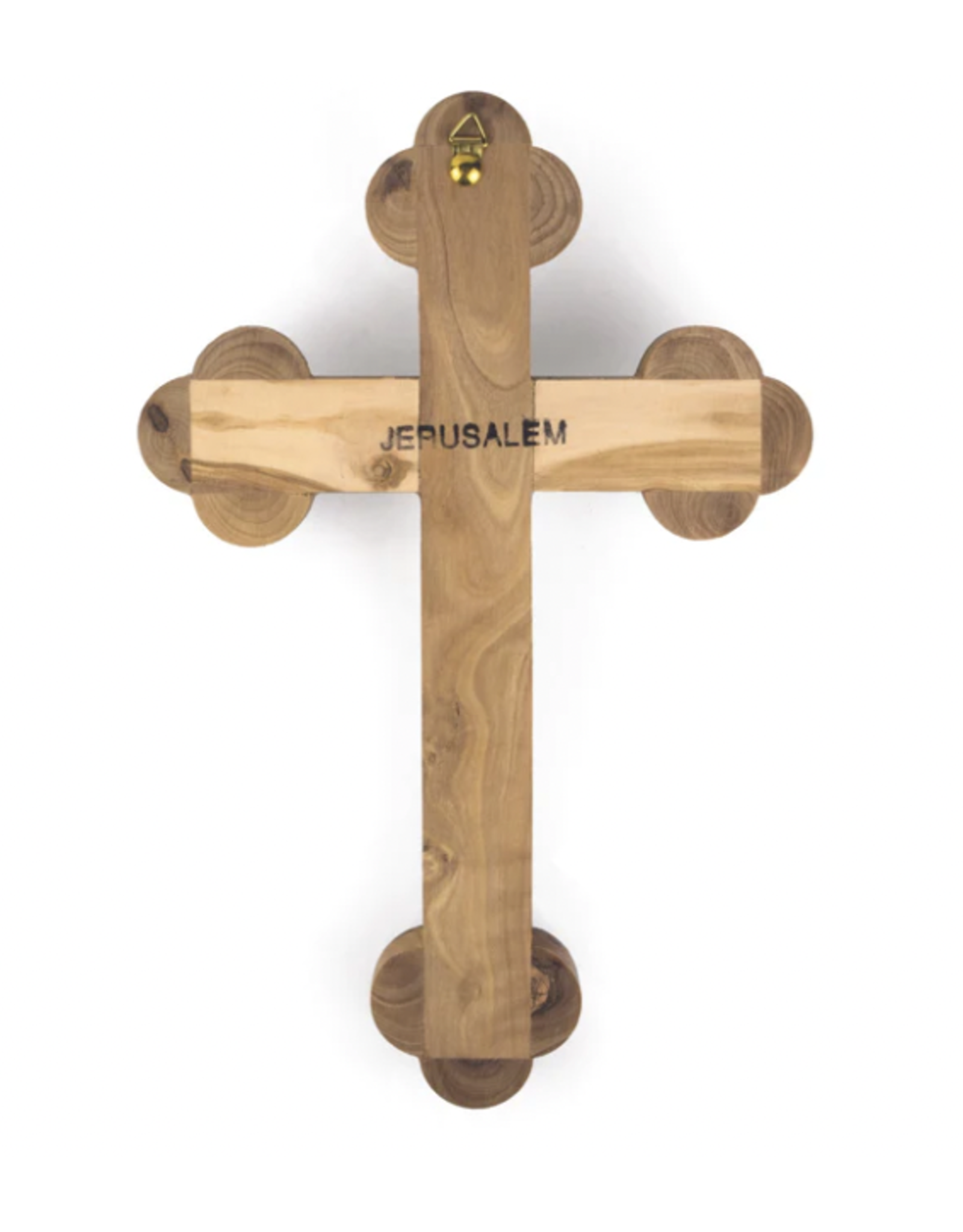 Crucifix - Mother of Pearl & Jerusalem Olive Wood (11")