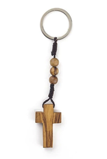 Logos Bethlehem Olive Wood Cross Keychain