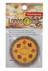 Thanksgiving Coin - 1 Chronicles 16:34,  Antique Gold Plated