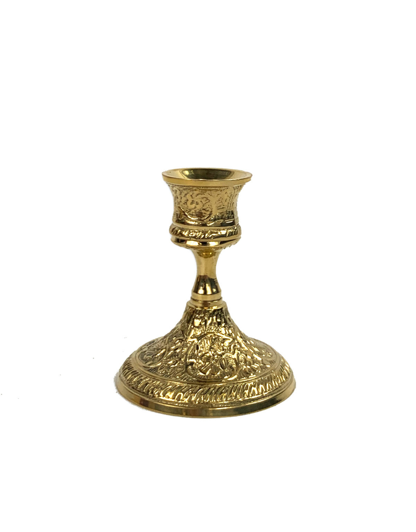 General Wax Ornate Brass Taper Candle Holder (Gold)